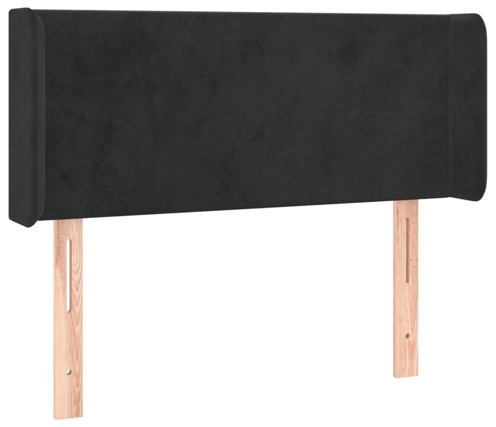 Cabeceira de cama c/ luzes LED veludo 83x16x78/88 cm preto