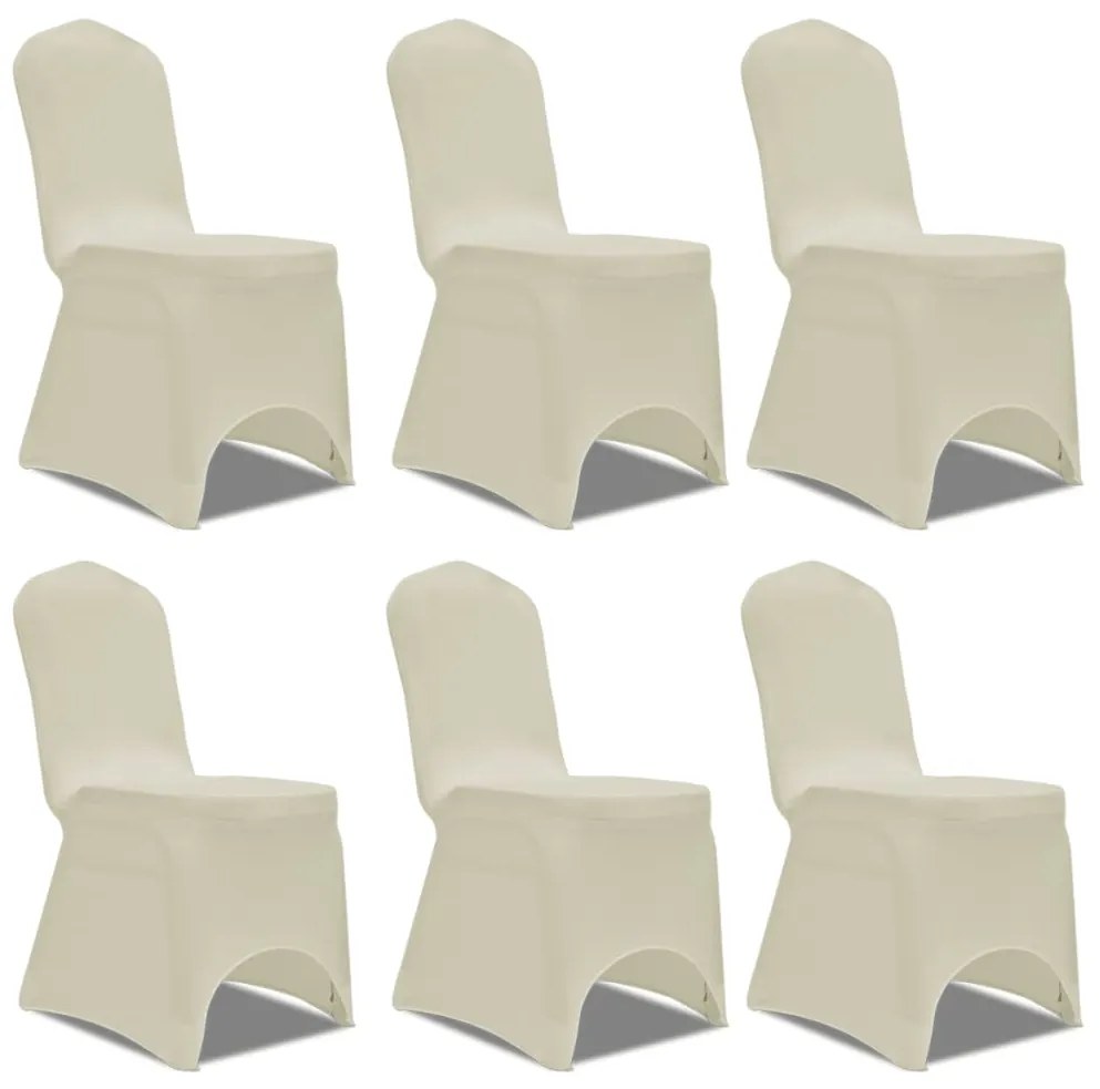 Capa elástica para cadeira / 6 peças, Creme