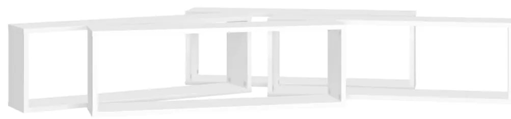 Estantes parede cúbicas 4pcs deriv. madeira 80x15x26,5cm branco