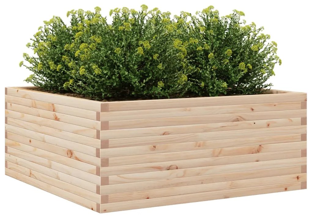 Vaso/floreira de jardim 110x110x46 cm madeira de pinho maciça