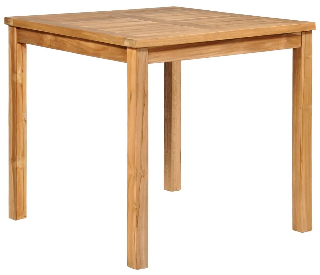3 pcs conjunto de jantar p/ jardim madeira de teca maciça