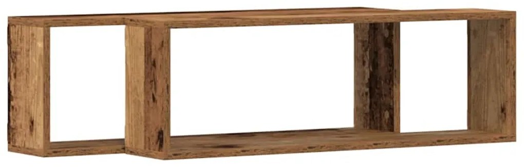 Conjunto de 2 Prateleiras de Parede vidaXL em Madeira Antiga 80x15x26