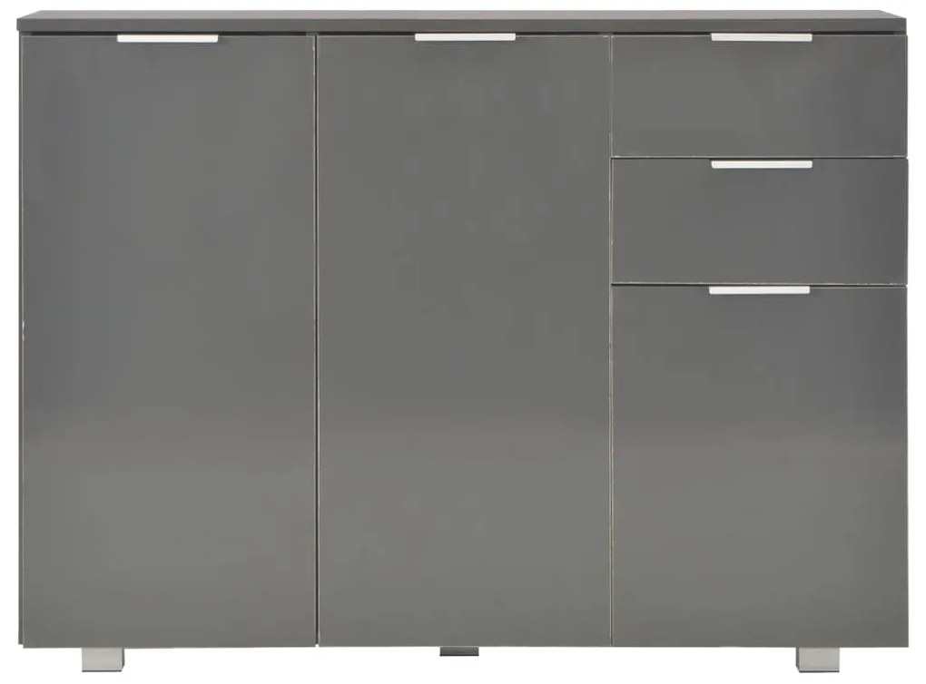 Aparador 107x35x80,5 cm cinzento brilhante