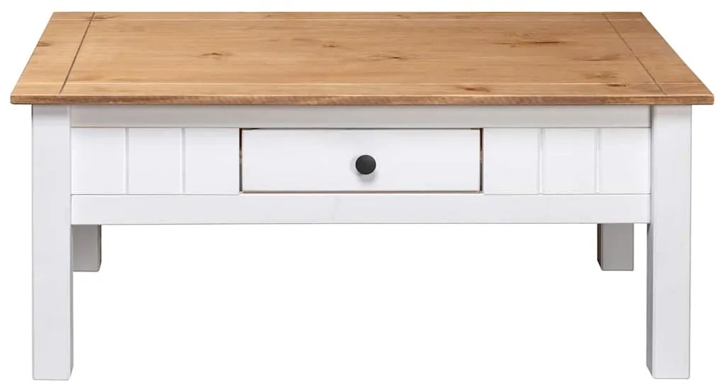 Mesa de centro 100x60x45 cm pinho maciço Panama branco