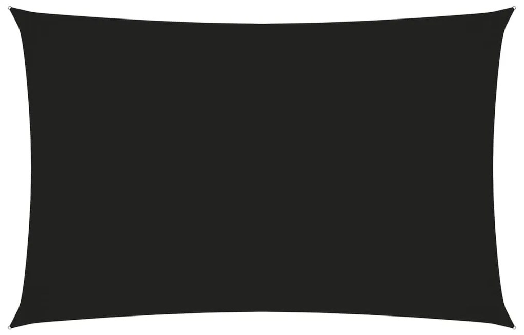 135754 vidaXL Para-sol estilo vela tecido oxford retangular 2x5 m preto