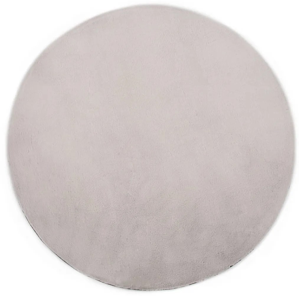 285100 vidaXL Tapete em pele de coelho artificial 160 cm cinzento