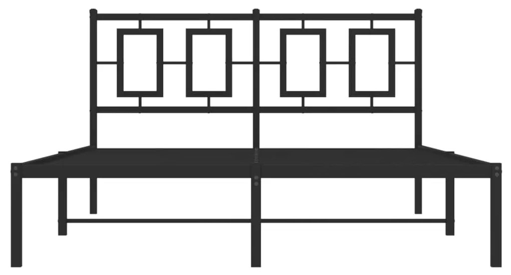 Estrutura de cama com cabeceira 140x200 cm metal preto