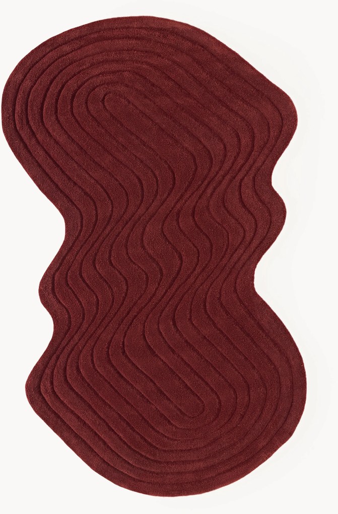 Tapete de lã artesanal com forma orgânica Aliza