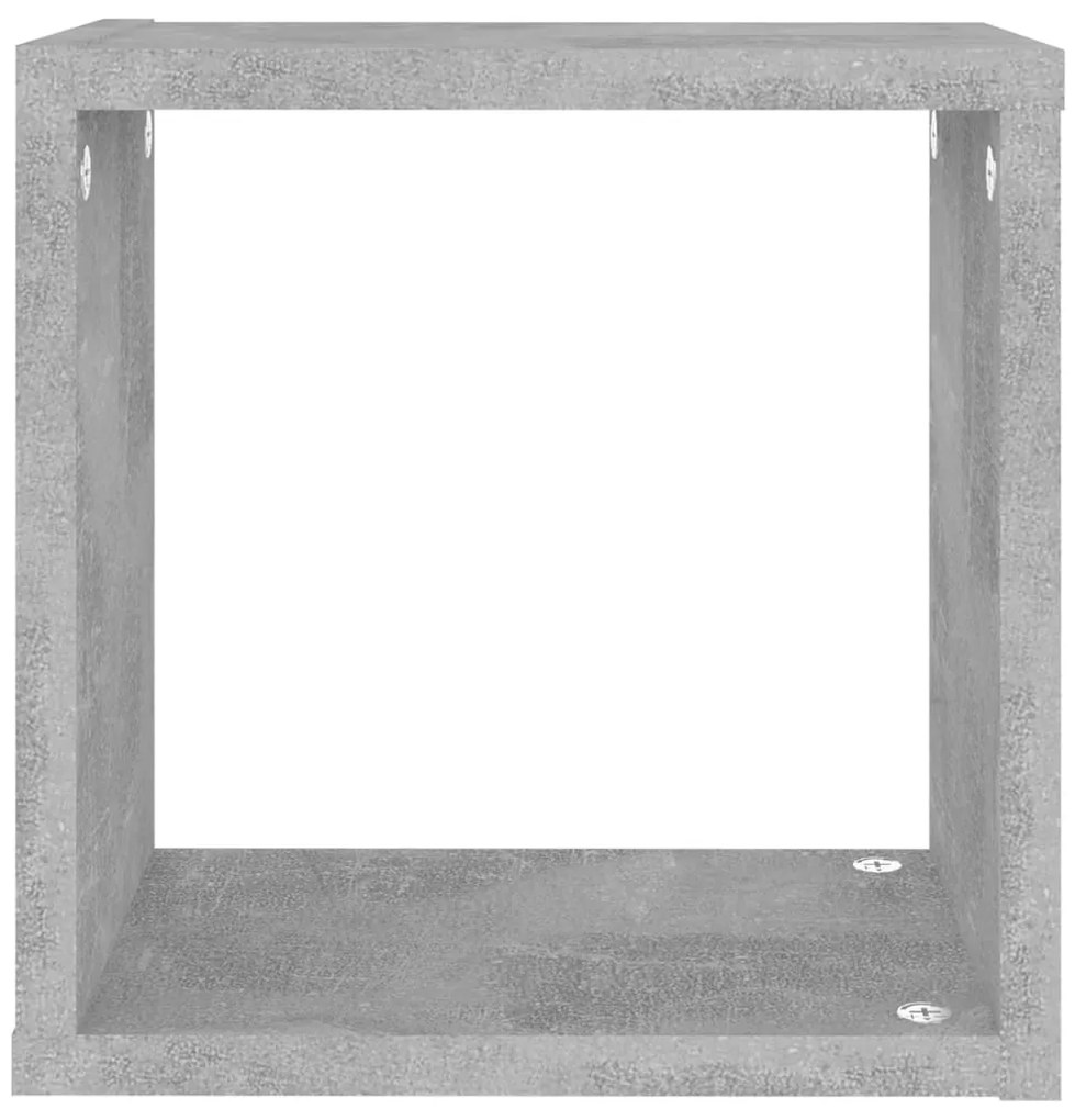 Prateleiras parede forma de cubo 6pcs 26x15x26 cm cinza cimento