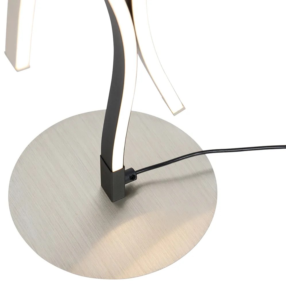 Candeeiro de pé de design preto com prata incl. LED regulável - Blaze Design