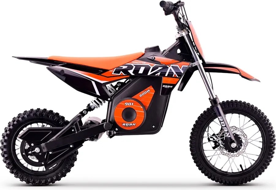 Mini moto elétrica para crianças 800W ROAN 901 36V 12/10" velocidade máxima de até 25 km/h Com Limitador Laranja