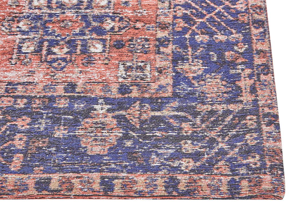 Tapete em algodão Vermelho e azul 200 x 300 cm KURIN Beliani