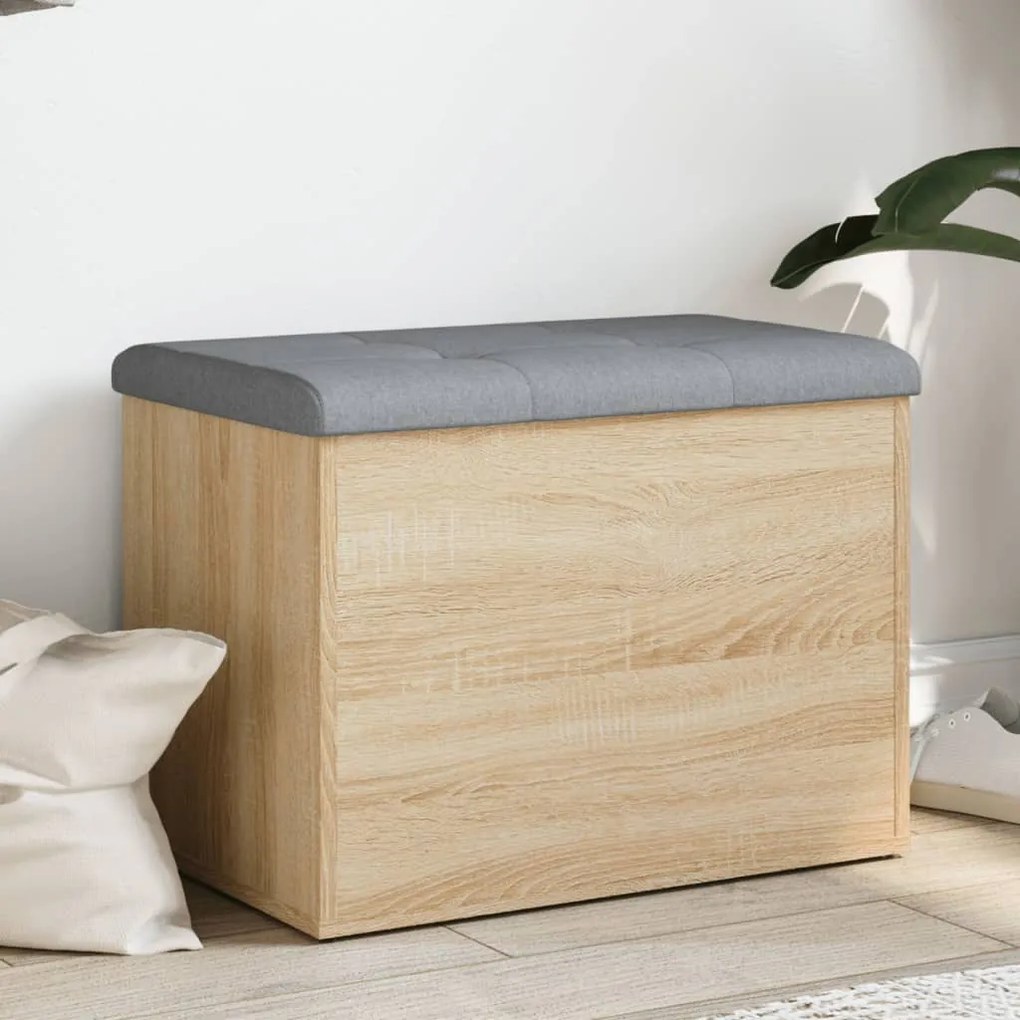 vidaXL Banco de arrumação Carvalho Sonoma 62x42x45 cm Madeira engenheirada