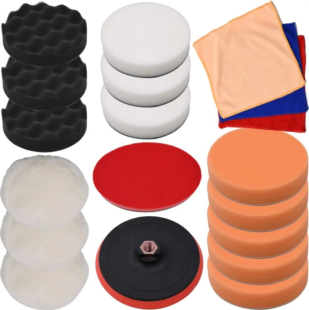 vidaXL 18 pcs conjunto de discos de polir 150 mm