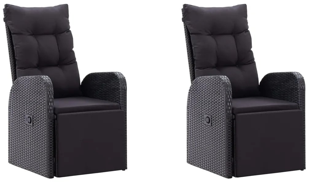 5 pcs conjunto de jantar para jardim preto