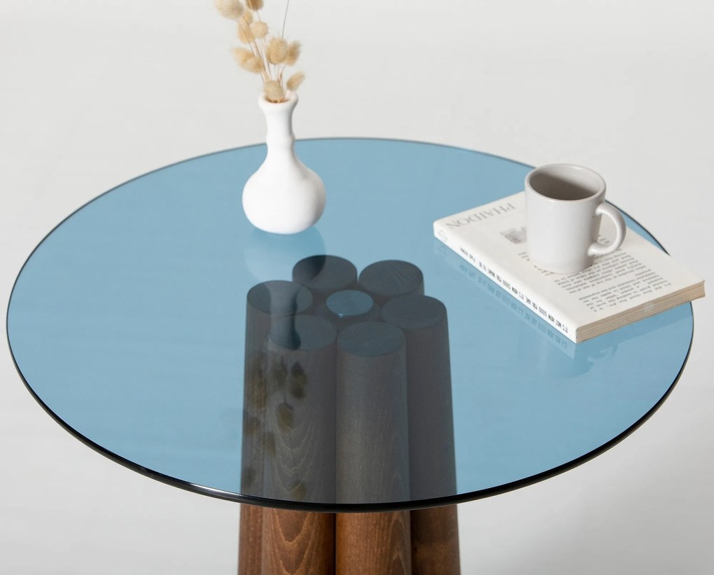 Mesa de Centro Thales – Azul Nogueira – 50x50x50 cm