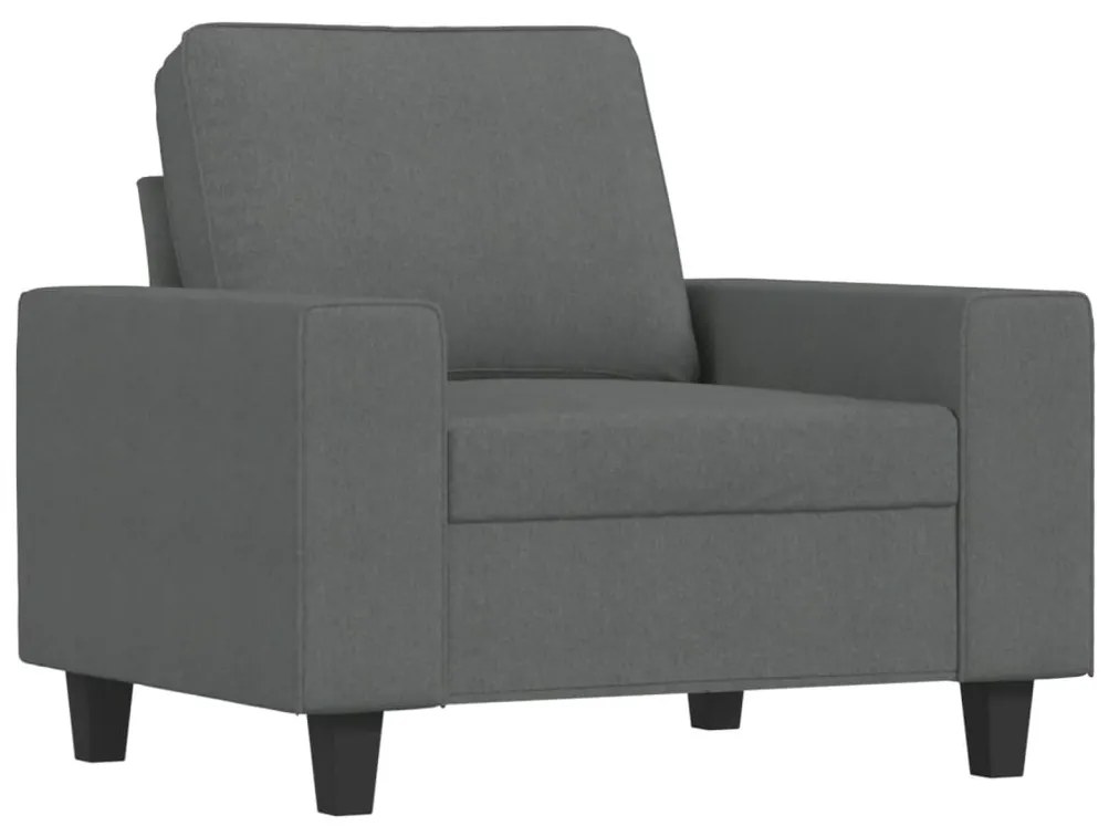 4 pcs conjunto de sofás tecido cinzento-escuro
