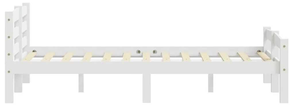 Estrutura de cama em pinho maciço 160x200 cm branco