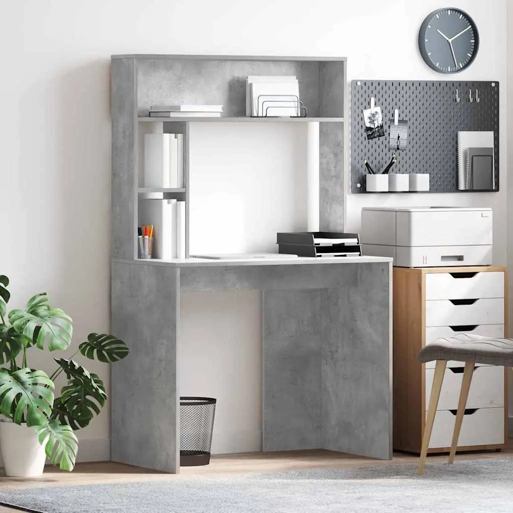 vidaXL Mesa Cinzento cimento 91 x 50 x 149 cm Madeira processada