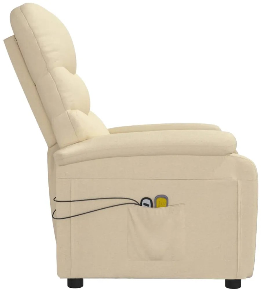 Poltrona elevatória de massagens elétrica tecido creme