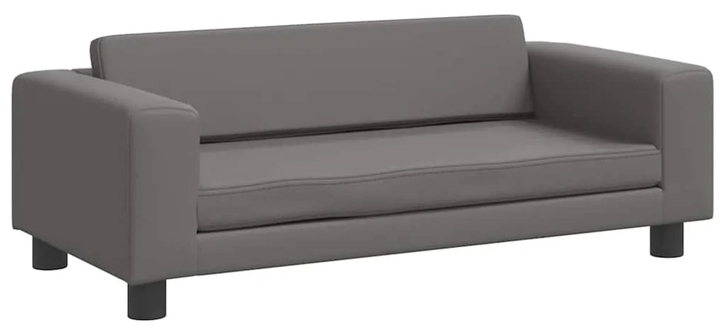 Cama para cães com extensão 100x50x30 cm couro artificial cinza