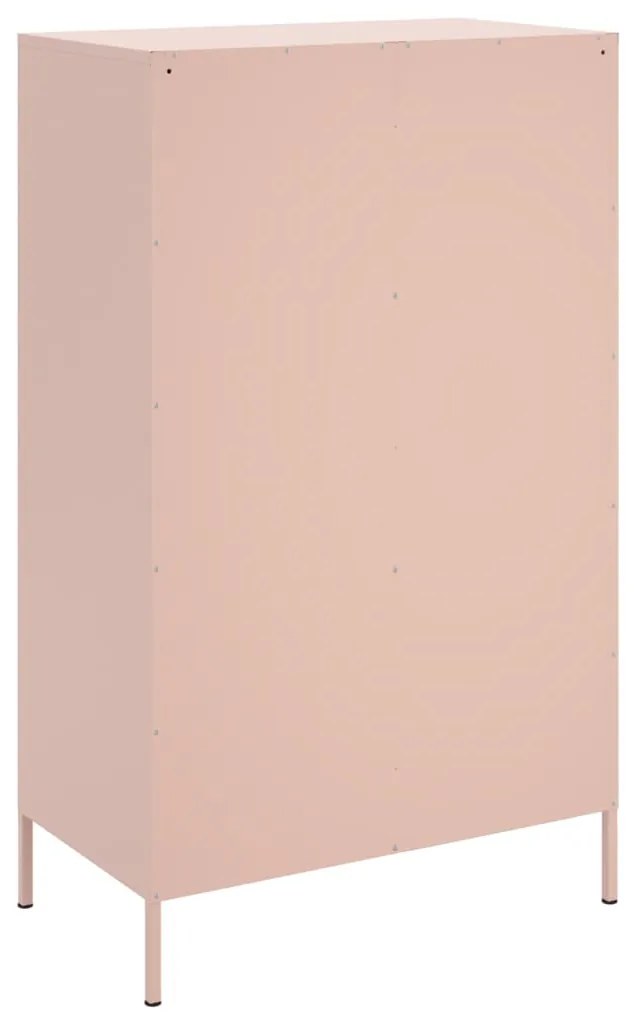 Aparador alto 68x39x113 cm aço rosa