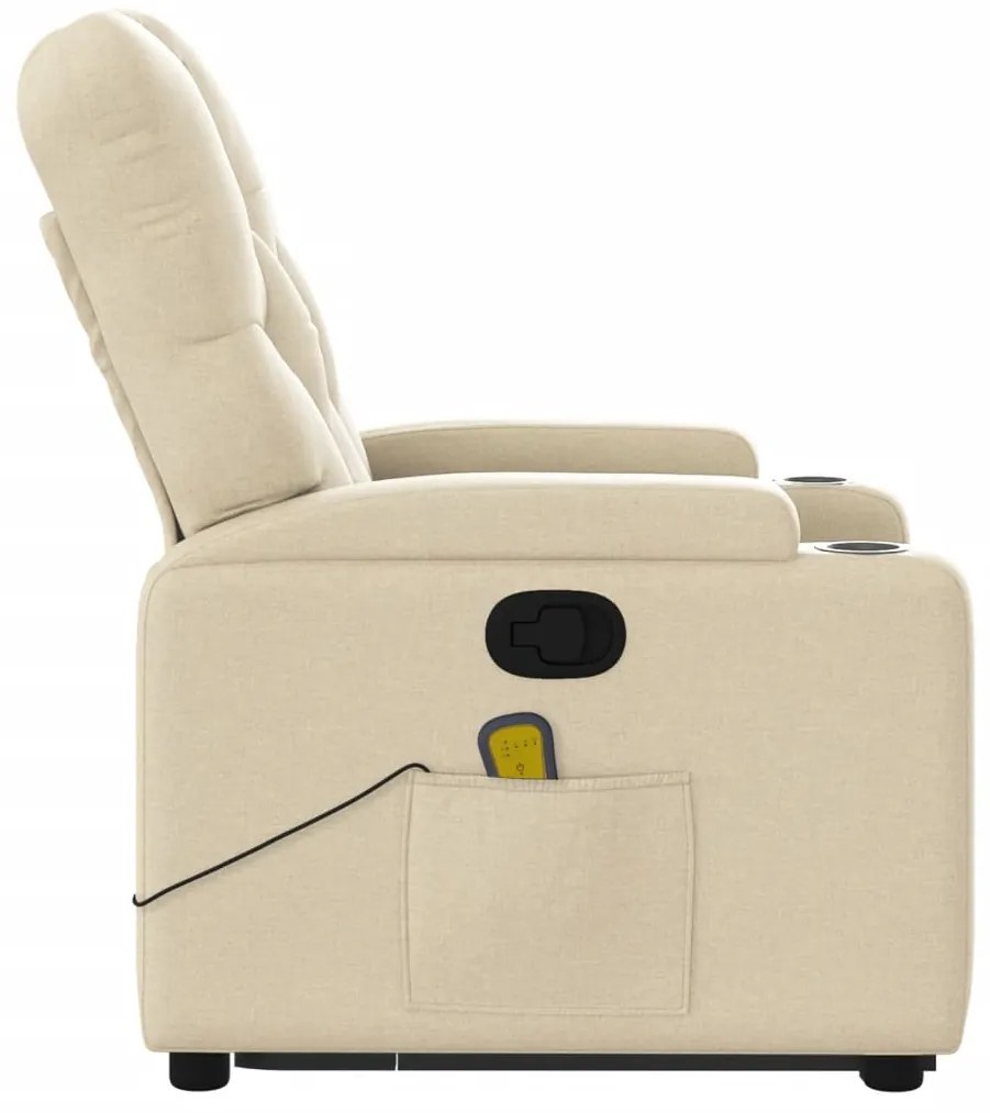 Poltrona elevatória de massagens tecido cor creme