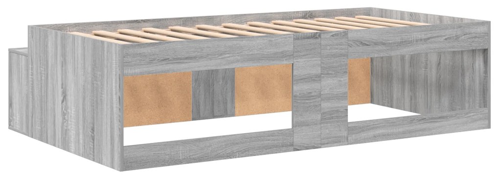 Estrutura de Cama com Armazenamento Cinza Sonoma 75x190 cm