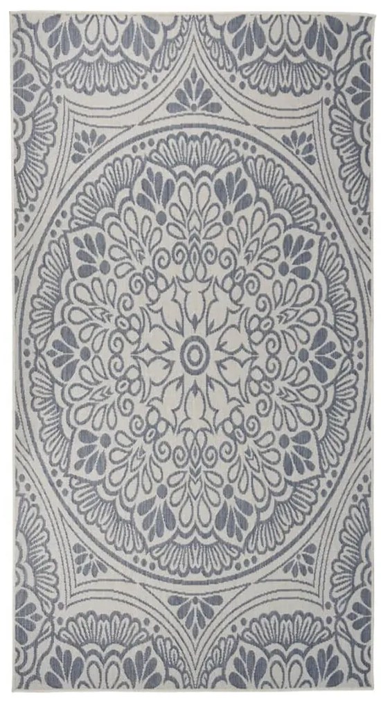 vidaXL Tapete de tecido plano para exterior 80x150 cm padrão azul