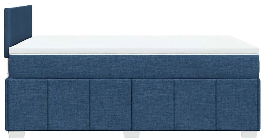 Cama com molas/colchão 120x200 cm tecido azul