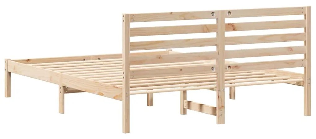 Estrutura da Cama com cabeceira Castanho 150 x 200 cm