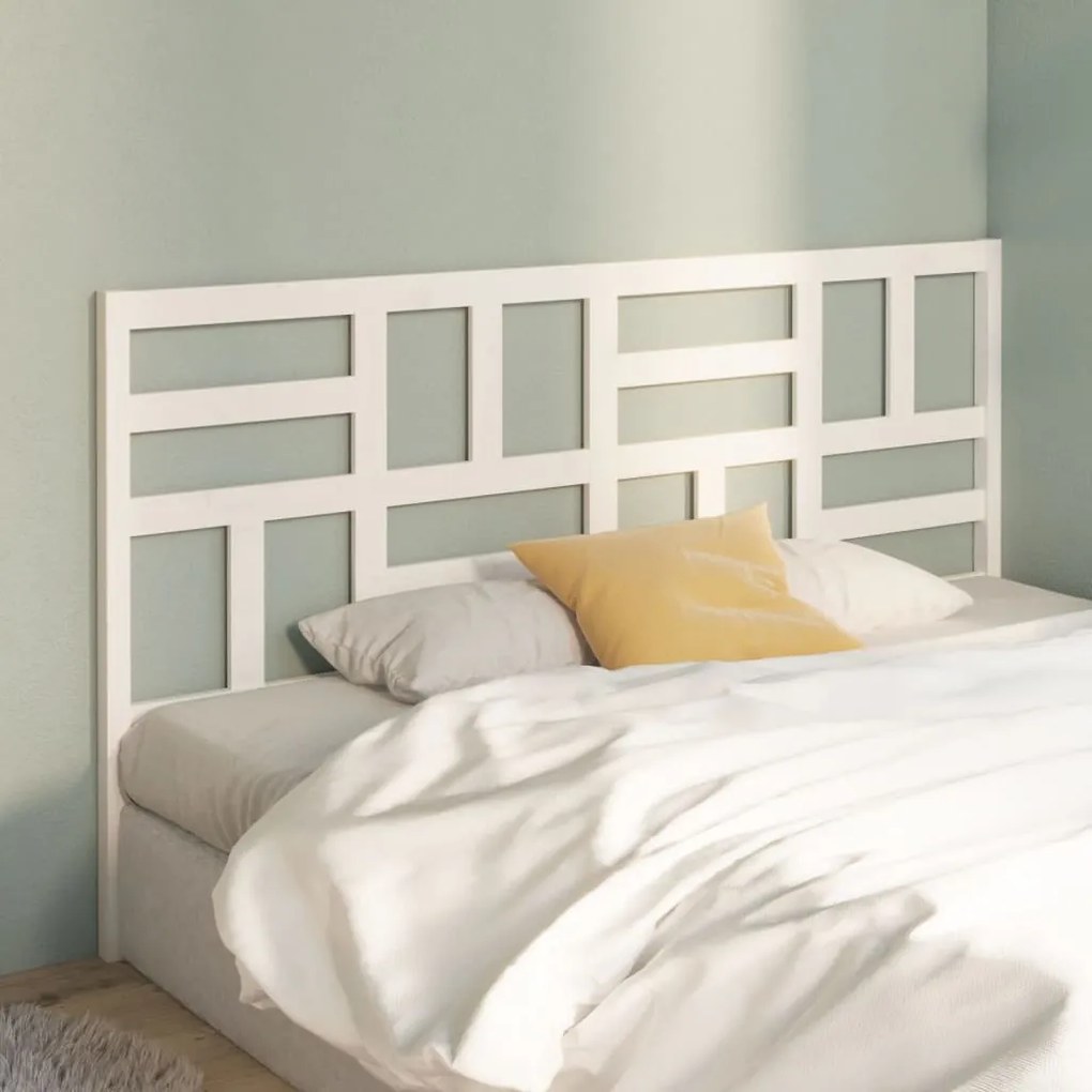 Cabeceira de cama 206x4x104 cm pinho maciço branco