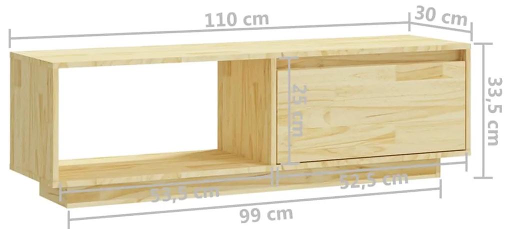 Móvel de TV 110x30x33,5 cm madeira de pinho maciça