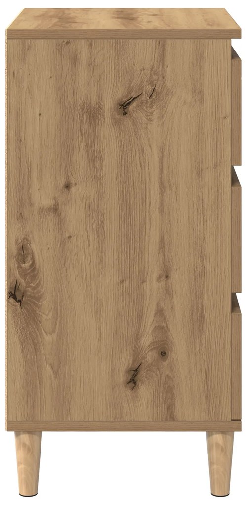 Mesa de cabeceira vidaXL Carvalho Artisan 40x35x70 cm Madeira de engen