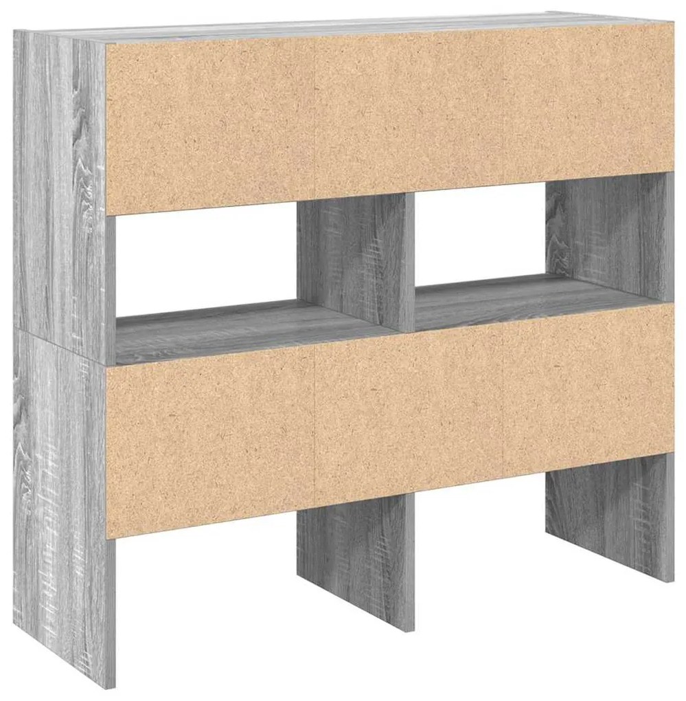 Sapateiras 2 pcs empilháveis 89,5x30x40 cm cinzento sonoma