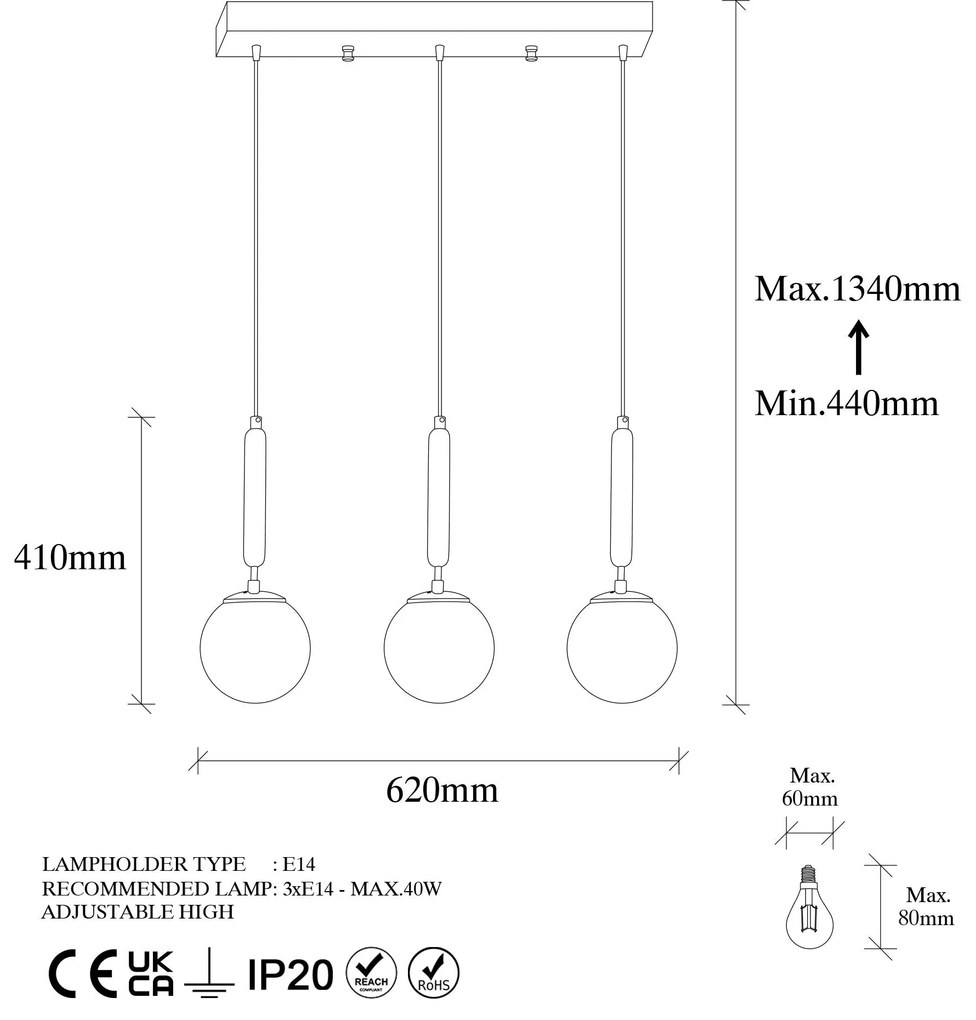 Chandelier King – Dourado Brilhante – 62 x 15 x 134 cm