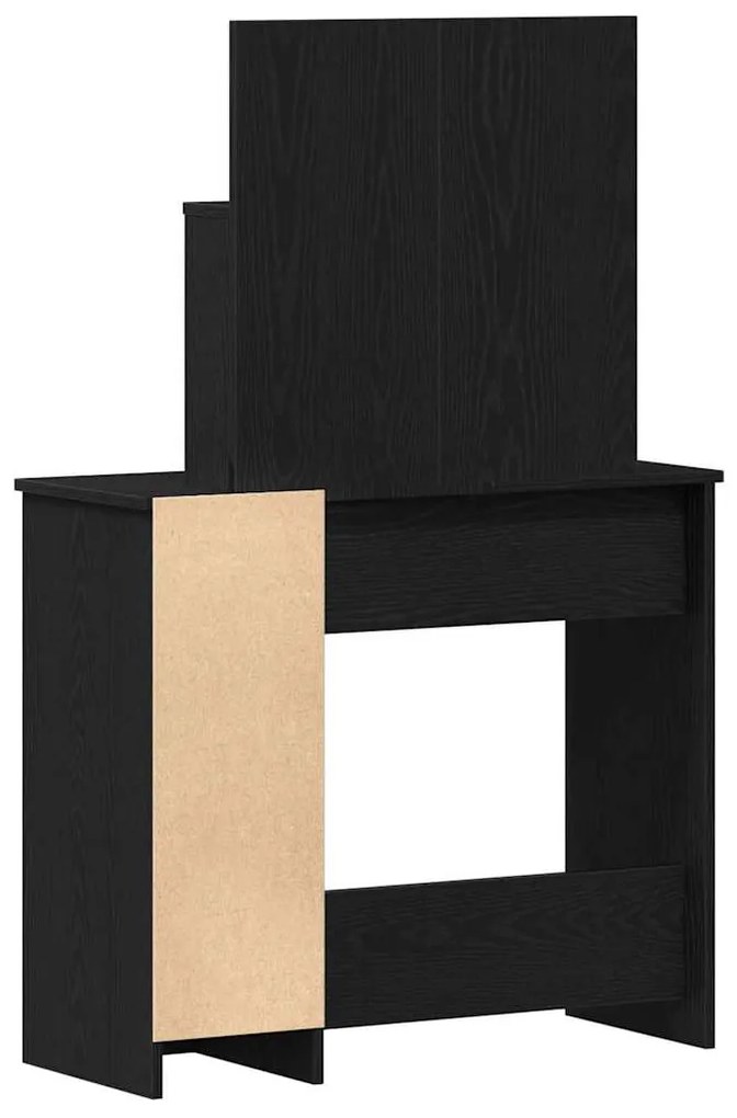 Mesa de Maquilhagem em Carvalho Preto com Espelho - 86,5 x 35 x 136 cm