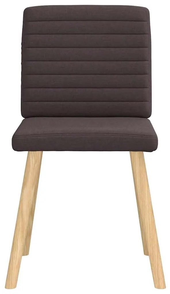 Cadeiras de jantar 4 pcs tecido castanho-escuro