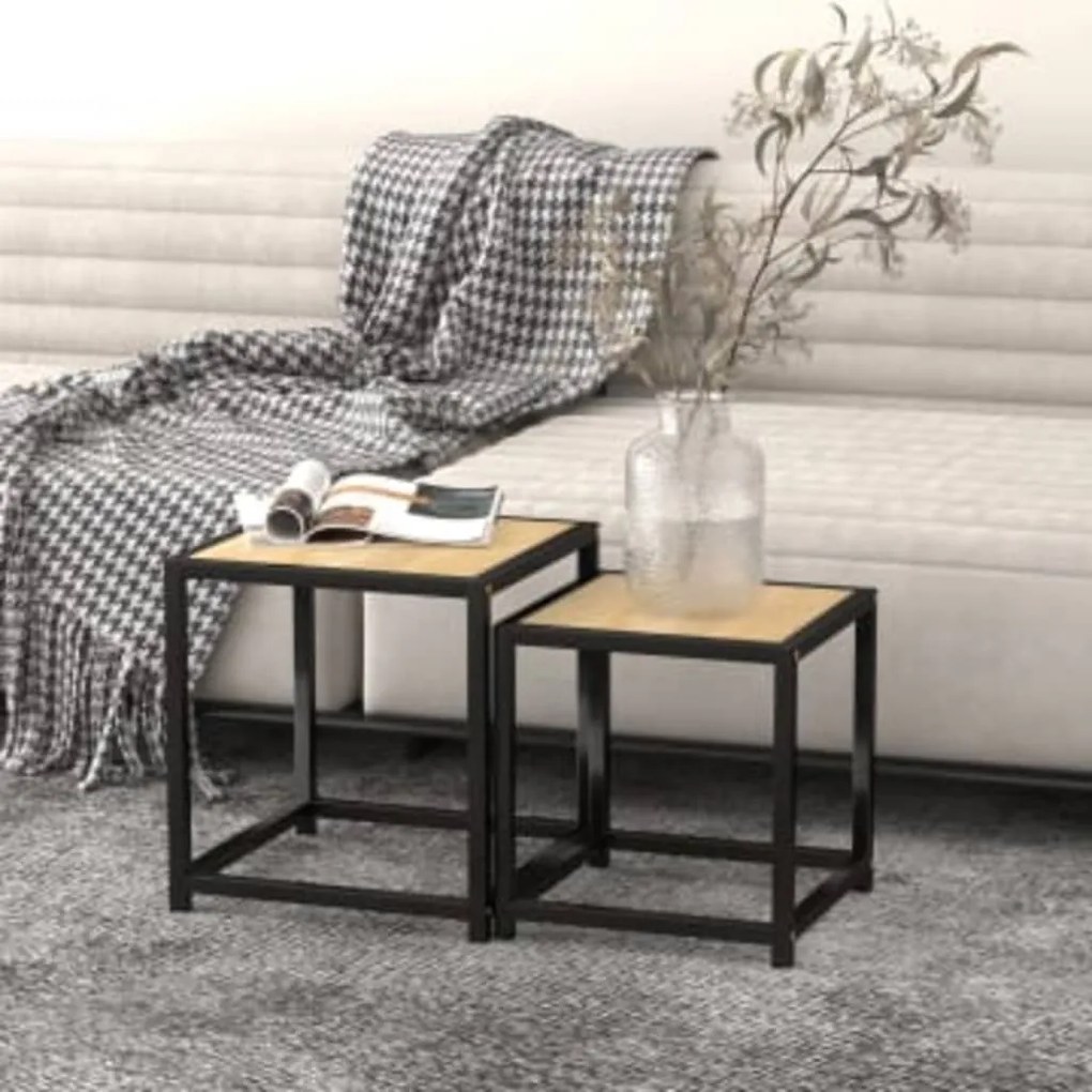 vidaXL Mesas de centro 2 pcs MDF cor carvalho sonoma