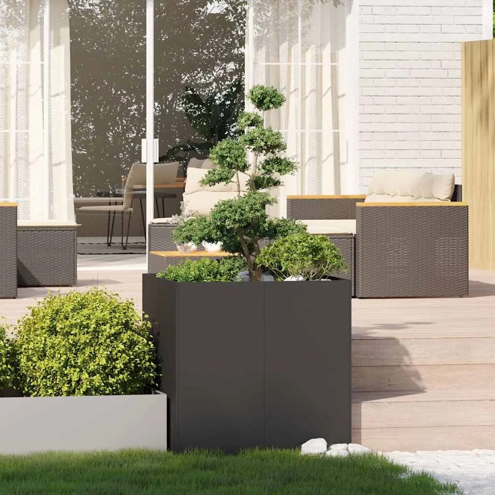 Vaso floreira 80x80x80 cm aço preto