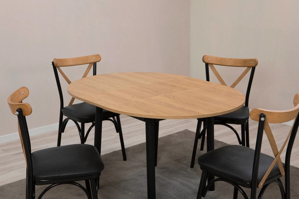 Conjunto de Mesa de Jantar Extensível e Cadeiras (5 Peças) Oliver – Ca