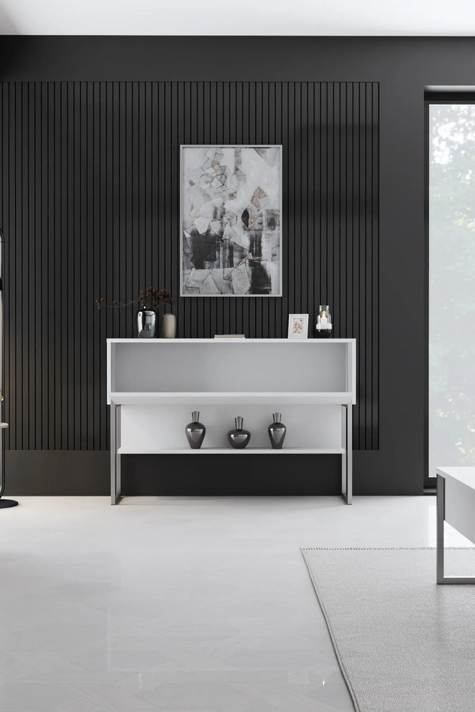 Cômoda Luxe – Prata e Branco – 120 x 80 x 30 cm