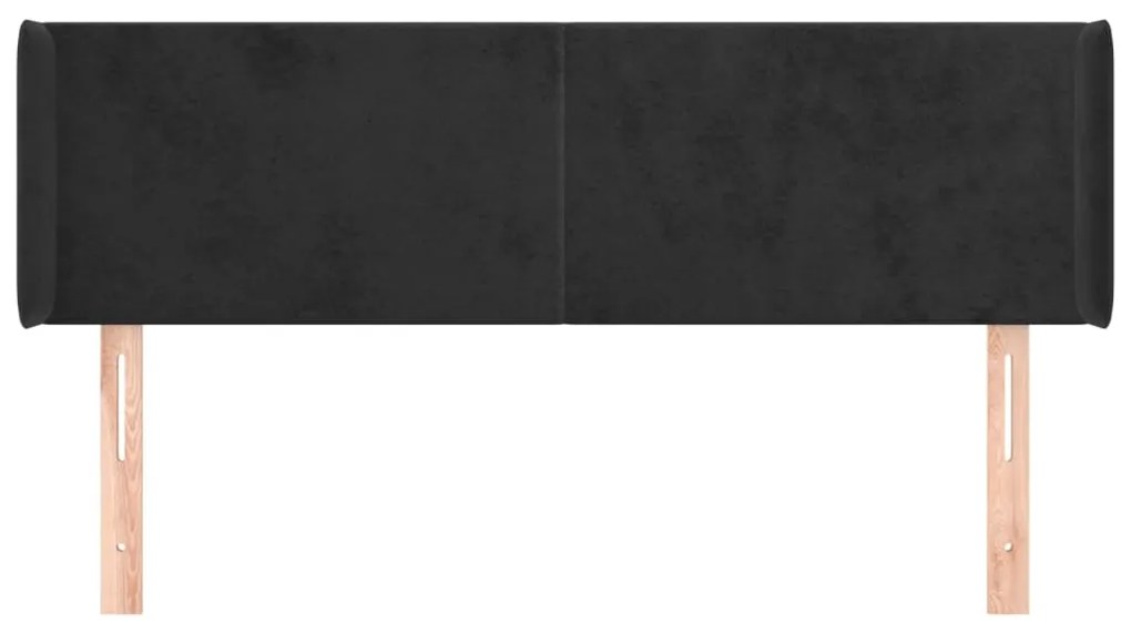Cabeceira de cama c/ abas tecido 147x16x78/88 cm preto