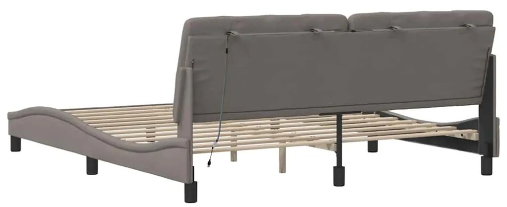 Estrutura de cama com LED sem colchão 180x200 cm tecido