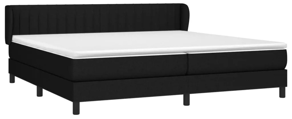 Cama com molas/colchão 200x200 cm tecido preto