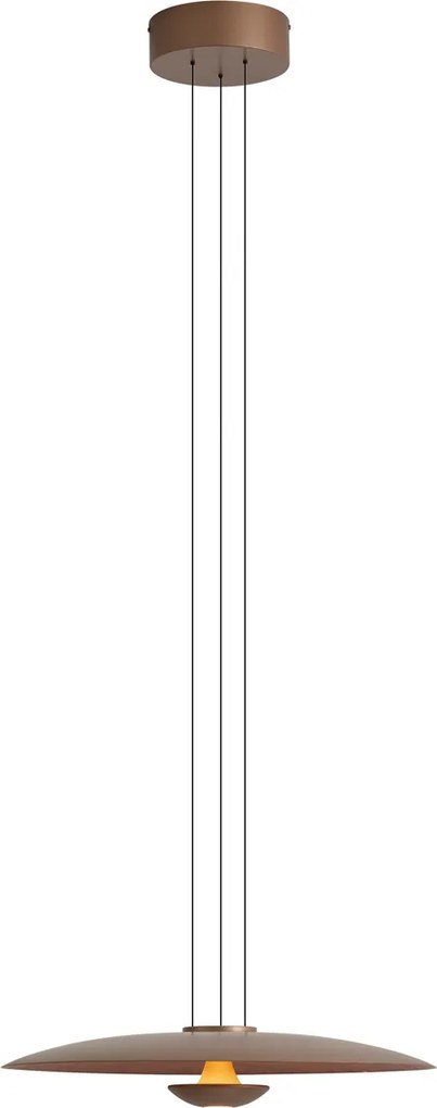 Candeeiro Suspenso Moderno Bronze com Madeira de Nogueira Incl. LED Regulável - Smith