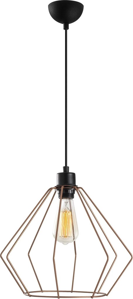 Candeeiro de Teto Maden – Cobre e Preto – 33 cm