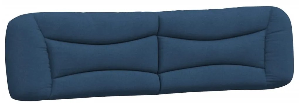 Estrutura de cama com LED sem colchão 200x200 cm tecido azul