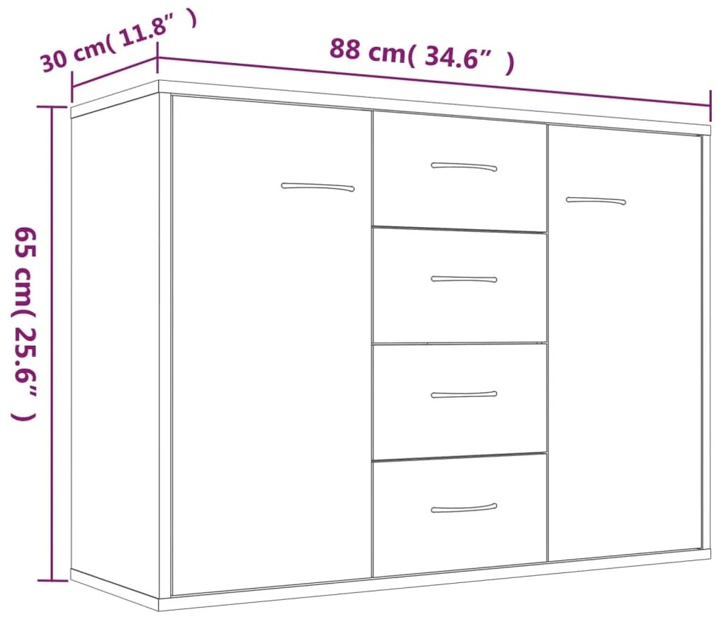 Aparador Mavie de 90 cm - Nogueira - Design Moderno