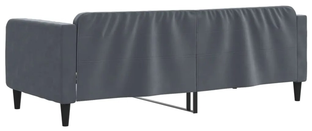 Sofá-cama 100x200 cm veludo cinzento-escuro